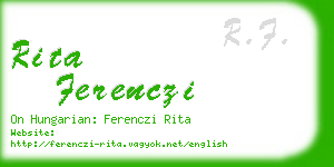 rita ferenczi business card